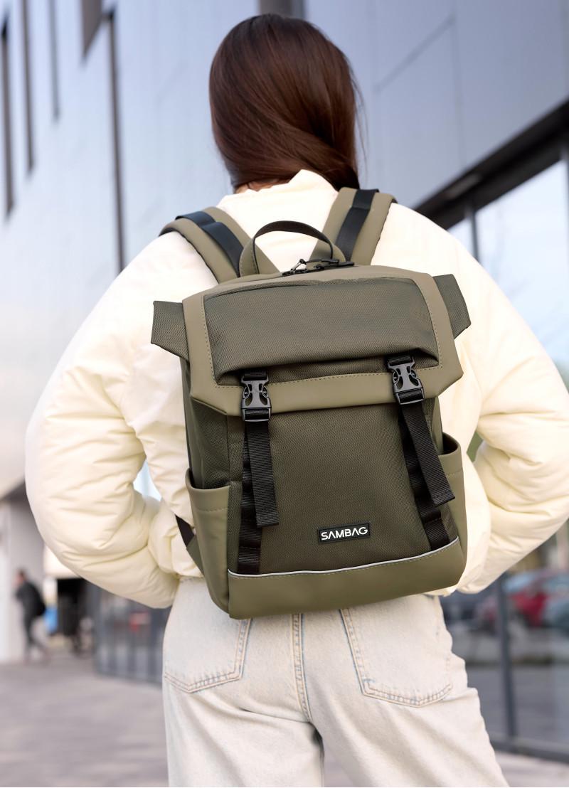 Рюкзак женский Sambag Aura 39х29х13 см Хаки (24551119)