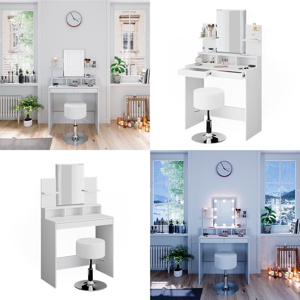 Туалетный столик Vicco Ania со стулом Белый - фото 8