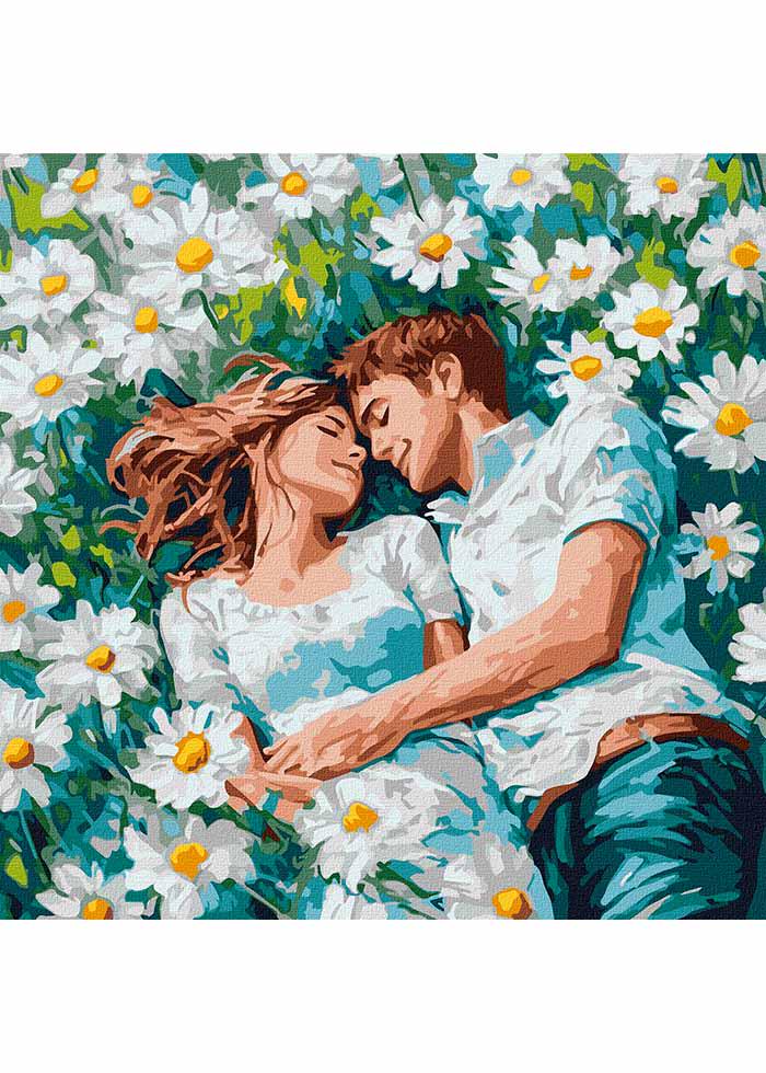 Картина по номерах Ideyka Твої обійми серед квітів 40х40 см (KHO8629)