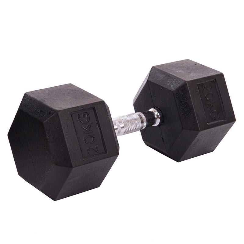 Гантель цельная LN-1205 шестигранная 20 кг Серебряный (56508164)