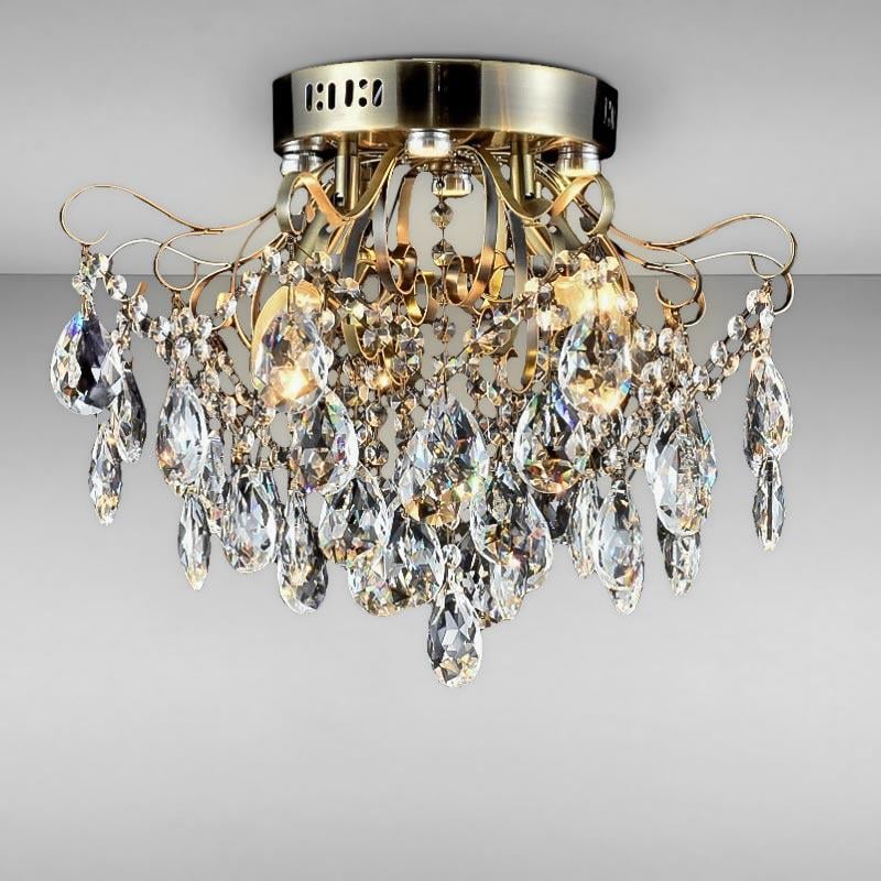 Люстра стельова кришталева Light House SRS-16220/4-450 на п'ять ламп Бронза