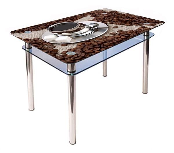 Обеденный стол Glass Antonik КС-1 1100х700х750 мм с фотопечатью №182 Коричневый (3583018201)