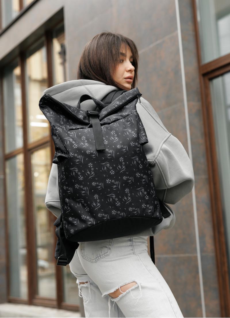Рюкзак женский Sambag RollTop KZN 41х27х18 см Черный (24300702) - фото 9