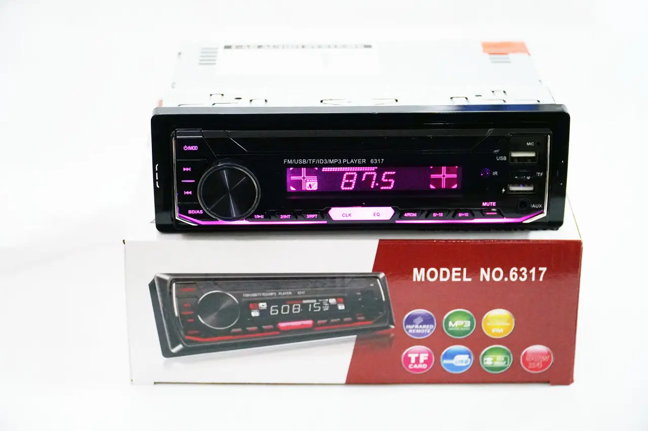 Автомагнитола USB RGB SD/AUX/FM пульт 6317 4x50W - фото 6