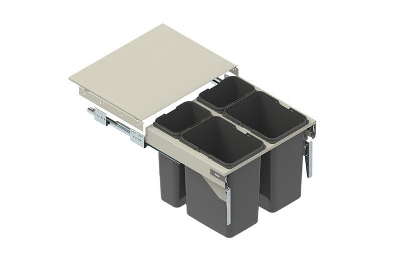 Відро для сміття Rejs SEGREGO секція 500 Н 425 2x20 л 464x480x440 мм Сірий (WE28.4037.01.549)