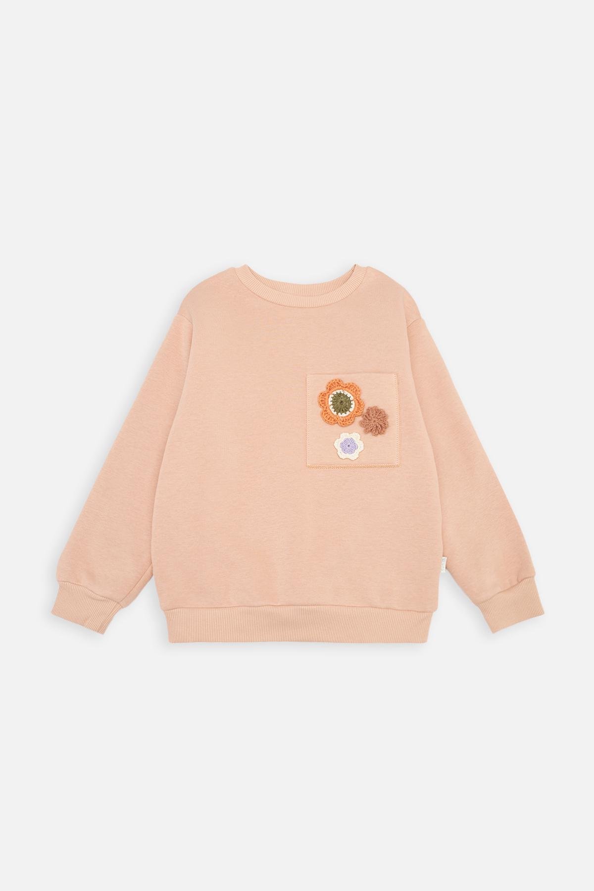 Свитшот для девочки ЦБ-00259723 104 см Бежевый (28576479)