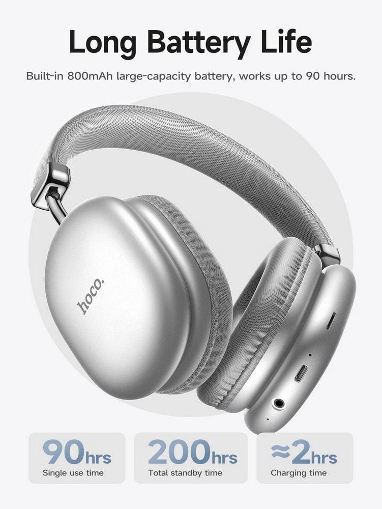 Гарнитура стерео Bluetooth Hoco W35 Max Silver (37764) - фото 2