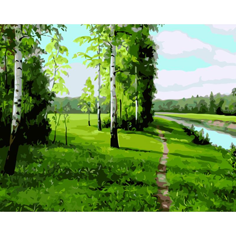 Картина по номерам Strateg Премиум Березки 40x50 см (GS1160)