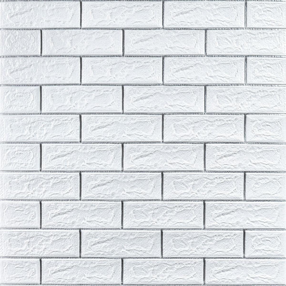 3D-панель самоклеющаяся Полоска 700х770х5 мм Белый/Серебрянный (SW-00000753)