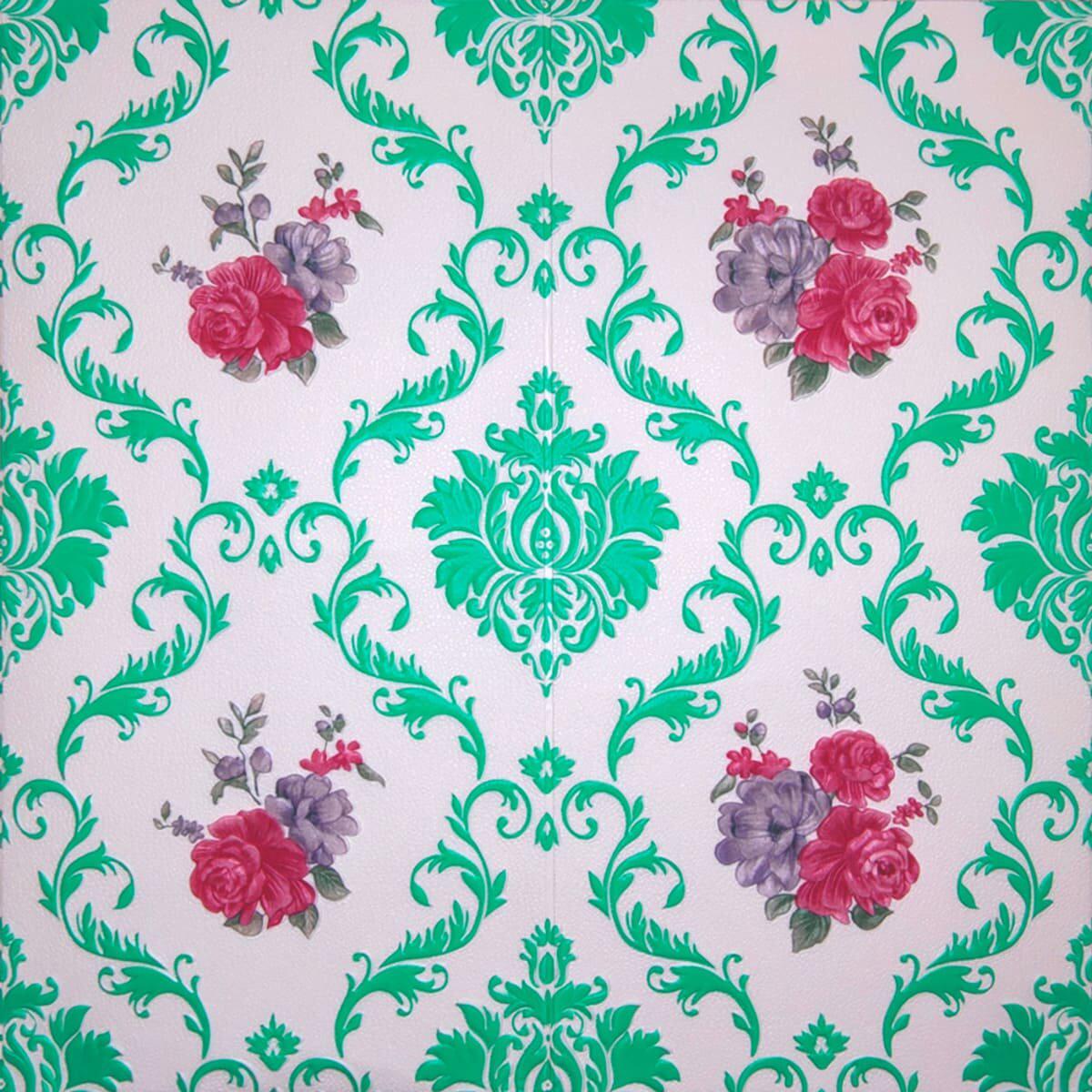 Панель самоклеящаяся декоративная 3D вензель 700x700x5 мм Зеленый (404 SW-00000735)