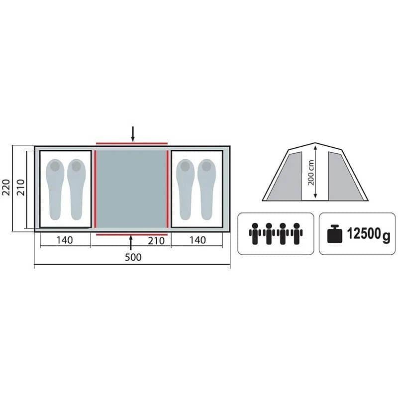 Намет чотиримісний Tramp Brest 4 V2 Green (UTRT-082) - фото 2 Намет чотиримісний Tramp Brest 4 V2 Green (UTRT-082) - фото 2