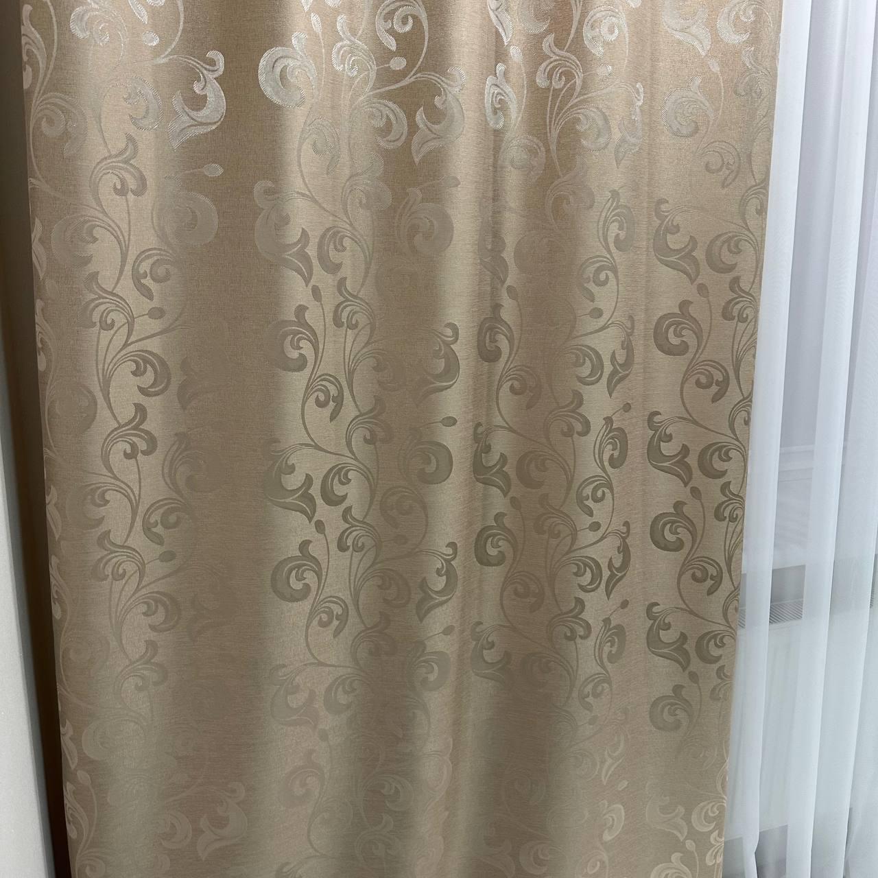 Штори Toscana жаккардові 1,5х2,7 м 2 шт. Бежевий - фото 6 Штори Toscana жаккардові 1,5х2,7 м 2 шт. Бежевий - фото 6