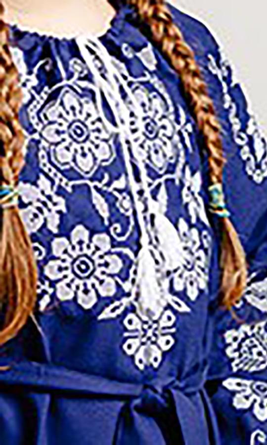 Сукня-вишиванка дитяча Вишиваночка р. 128 Синій (850-10) - фото 5 Сукня-вишиванка дитяча Вишиваночка р. 128 Синій (850-10) - фото 5