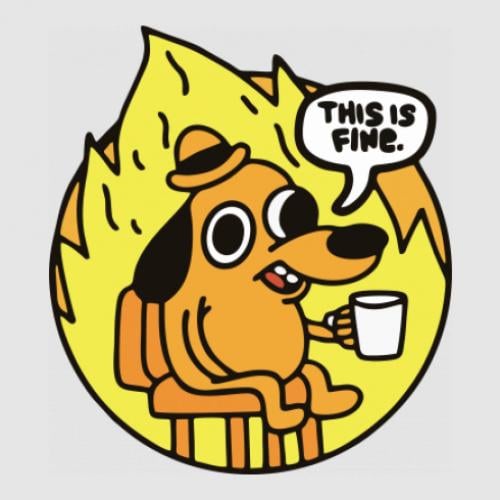 Стикер This is fine dog meme 26,9x30 см (27714018)