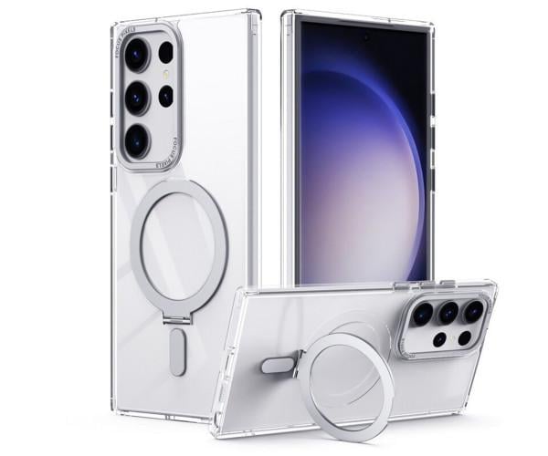 Чехол - накладка Magsafe Magnetic Ring для Samsung Galaxy S23 Ultra с магнитным кольцом Серебряный Чехол - накладка Magsafe Magnetic Ring для Samsung Galaxy S23 Ultra с магнитным кольцом Серебряный
