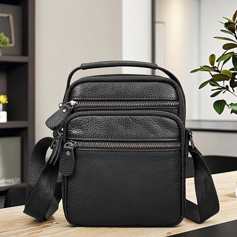 Мужская барсетка Marrant Unique из натуральной кожи с ручкой 3 отделения Черный (marrant-6190-1)