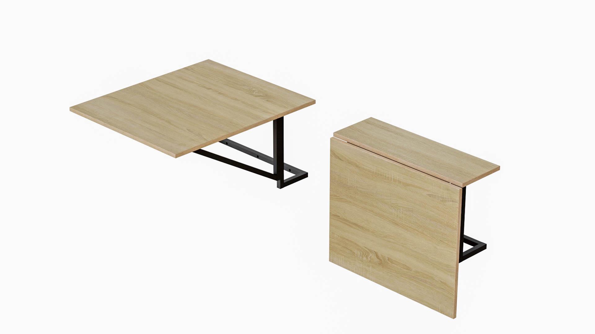 Стол раскладной Ferrum-decor Александр 4 металл/ДСП 16 мм 750x600x700 мм Черный/Дуб Сонома (FRD-104895) - фото 3 Стол раскладной Ferrum-decor Александр 4 металл/ДСП 16 мм 750x600x700 мм Черный/Дуб Сонома (FRD-104895) - фото 3