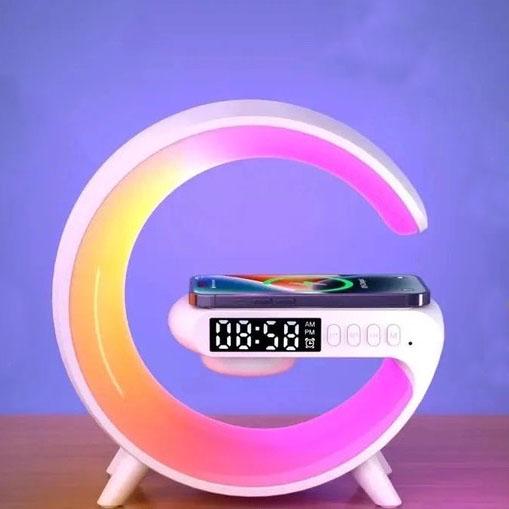 Ночник G63 мини с Bluetooth колонкой/беспроводной зарядкой 10W часами и RGB подсветкой - фото 9 Ночник G63 мини с Bluetooth колонкой/беспроводной зарядкой 10W часами и RGB подсветкой - фото 9