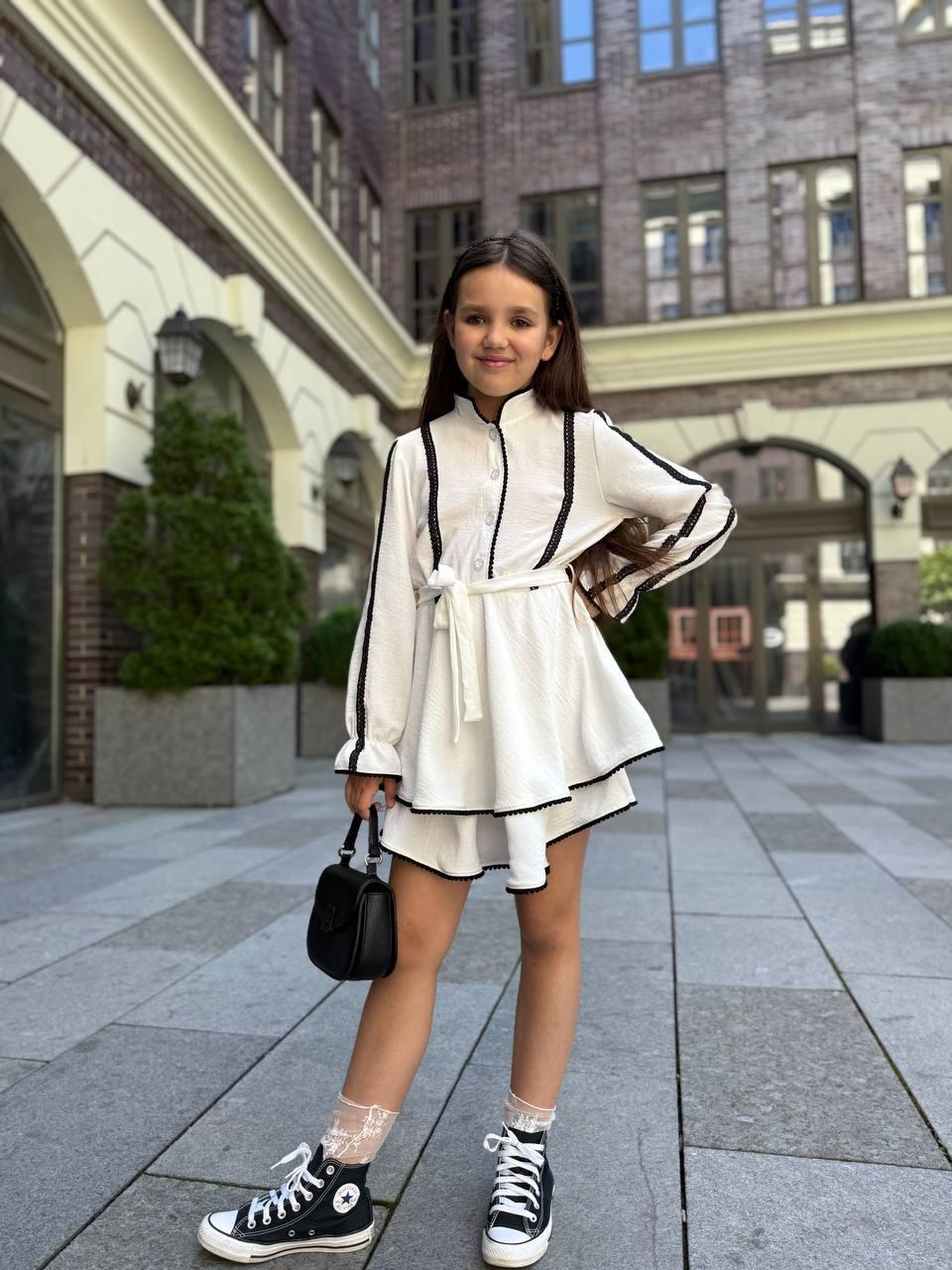 Платье в этно стиле подростковое для девочки IRmAS 1282 152 см Молочный