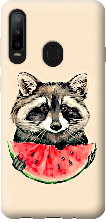 Чехол на Samsung Galaxy A8S Енотик с арбузом (4605m-1636-42517)