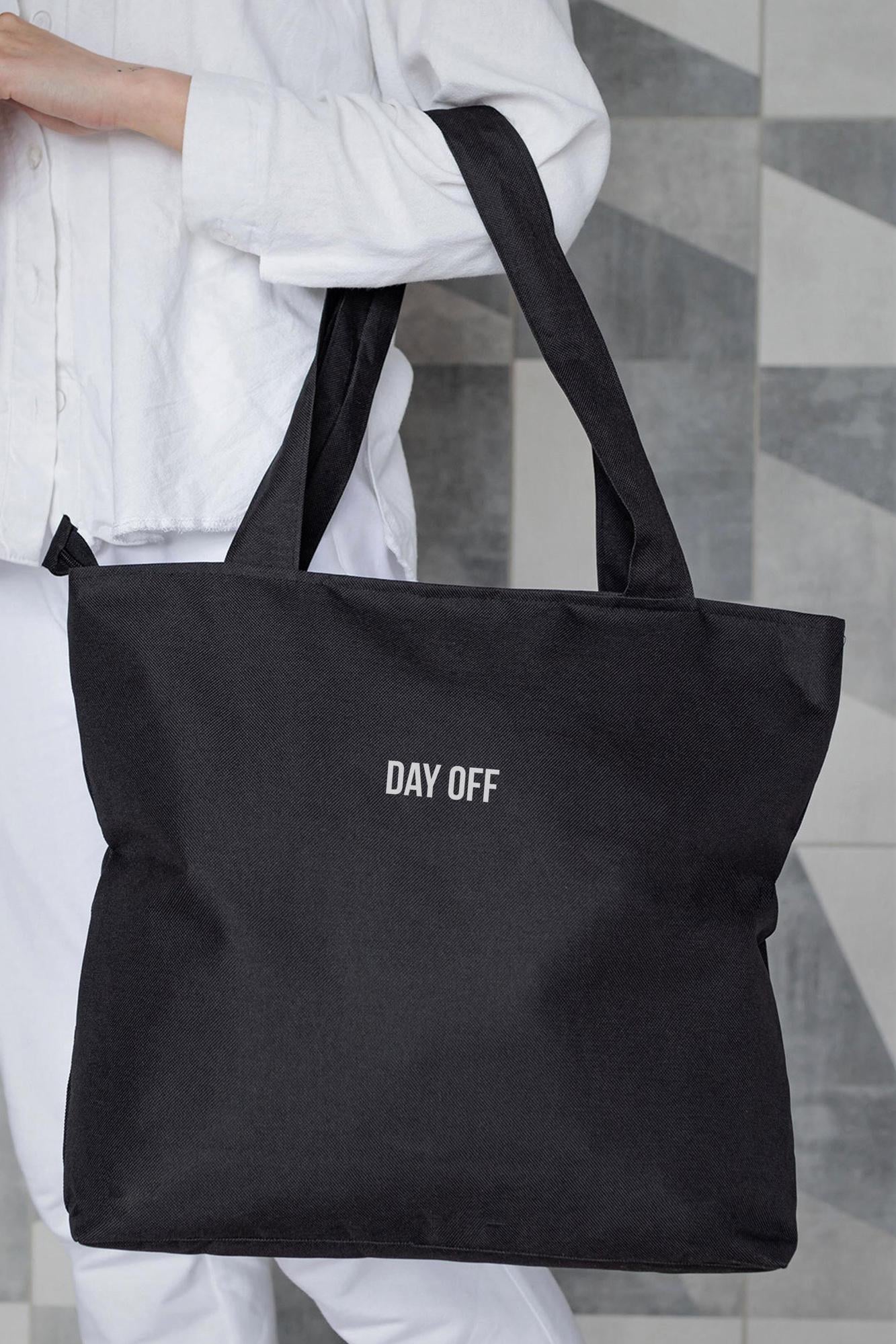 Шопер жіночий тканинний еко з принтом DayOff Black (8055446)