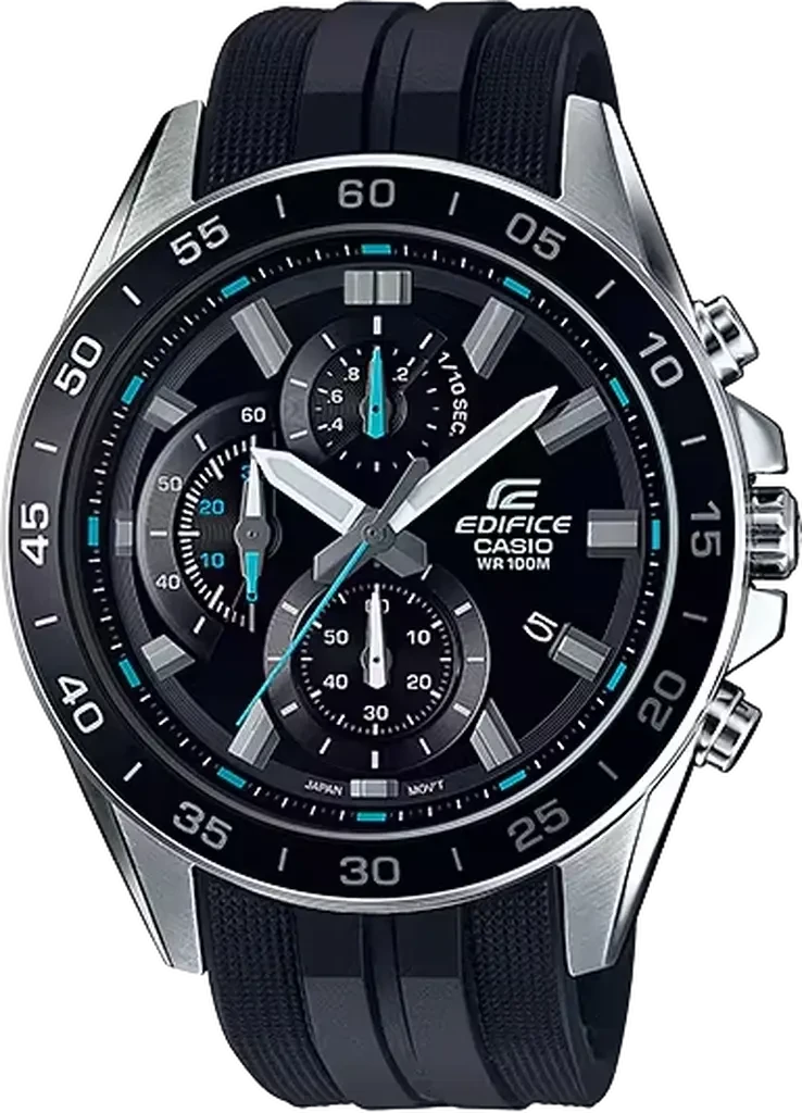 Наручний годинник чоловічий Casio Edifice EFV-550P-1AVUEF з сталевим корпусом/водозахистом 100 м Чорний (3100234246)