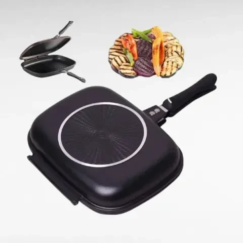 Сковорода гриль двухсторонняя Double grill PAN GRANDBERG прямоугольная двойная 32 см