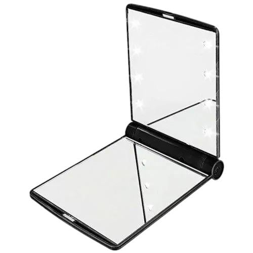 Зеркало косметическое Travel с LED подсветкой на 8 светодиодов Розовый