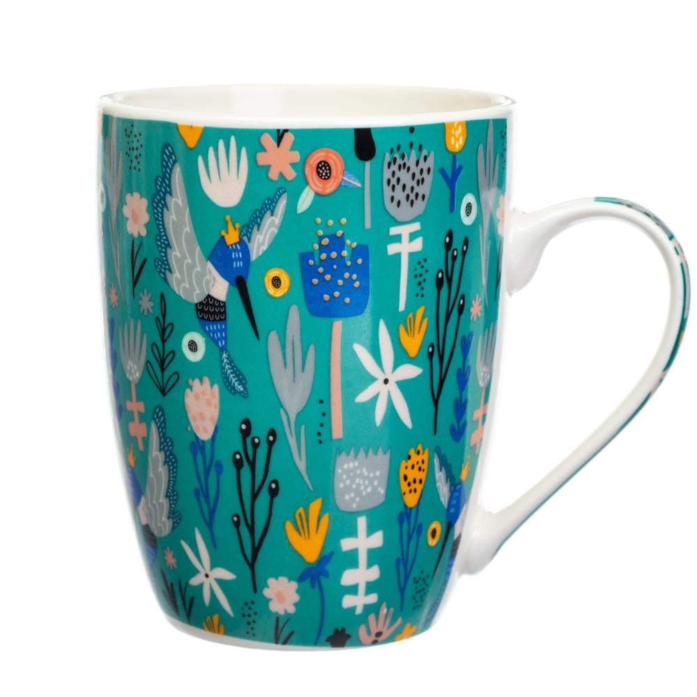 Кружка керамическая Elisey Birds 350 мл Зеленый (8803-018)