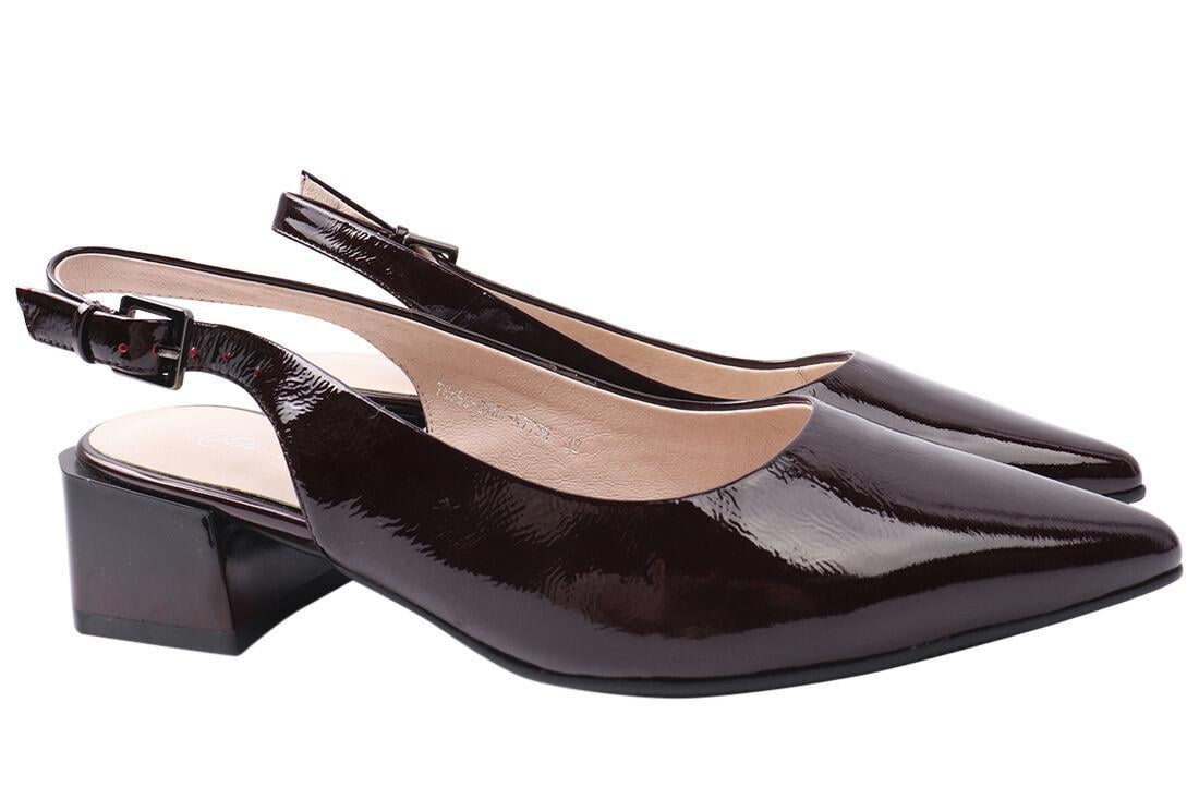 Туфли женские Berkonty из лакированной кожи на низком каблуке р. 36 Бордовый (275-20LTC)