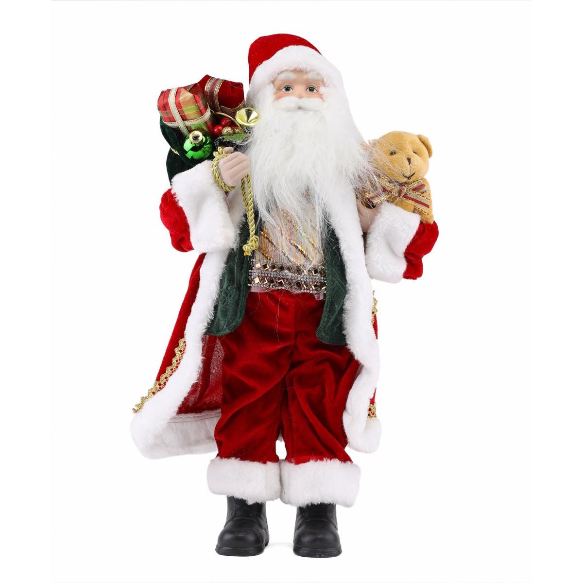 Фигурка декоративная Lefard Санта с медвежонком 46 см (6011-010)
