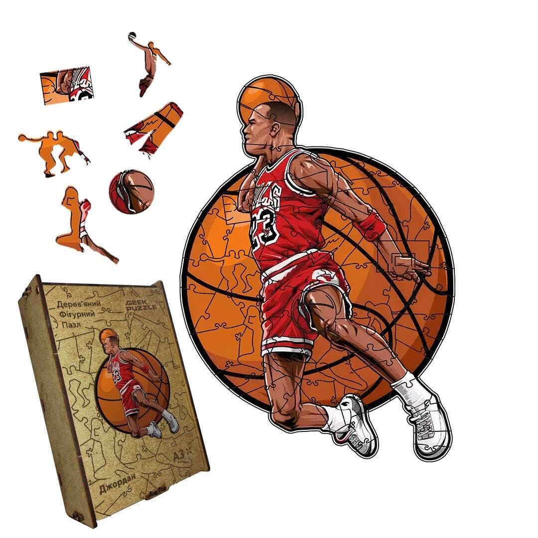 Пазл дерев'яний Майкл Джордан А3 дерев'яна коробка 200 ел. (26102771)