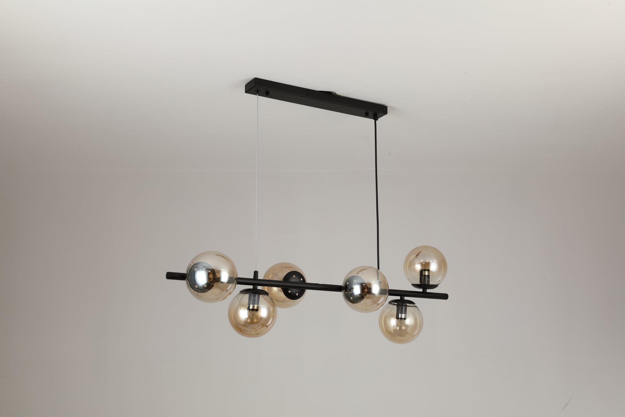 Люстра в стиле лофт Sirius GLD-23749-6D BK