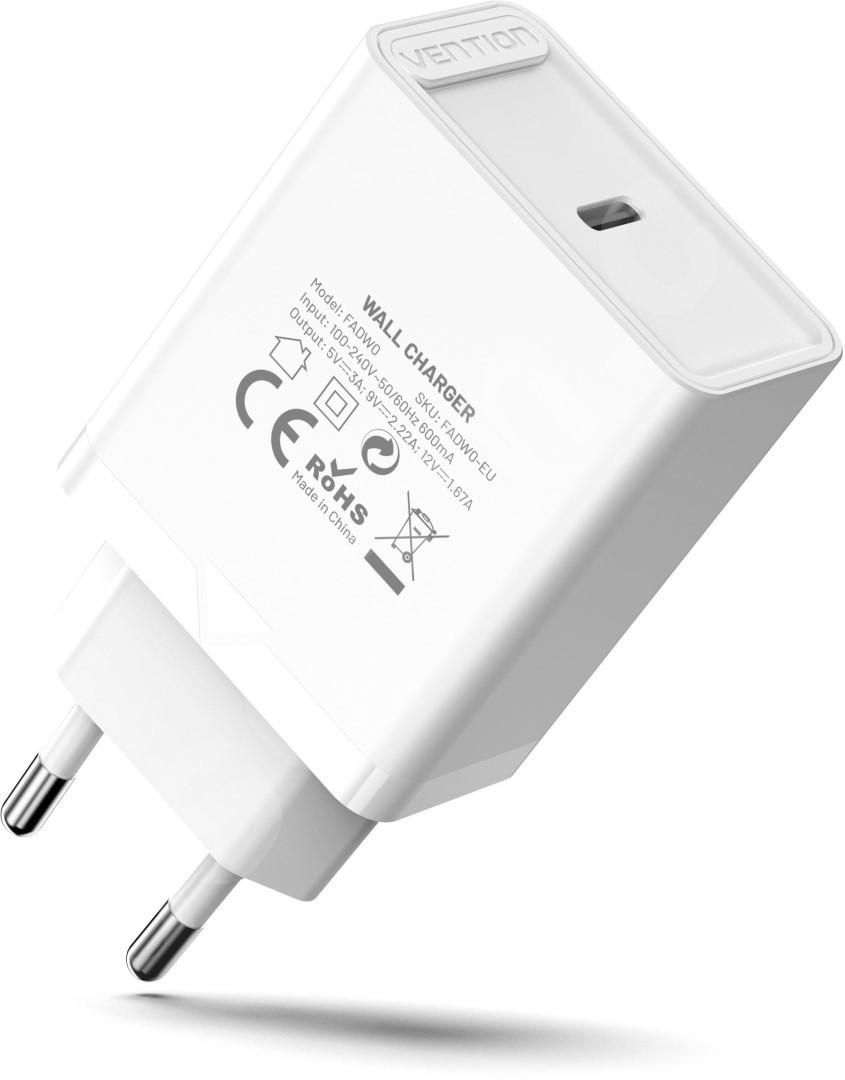 Пристрій зарядний Vention USB Type-C/QC 4,0 20W White (FADW0-EU) - фото 8