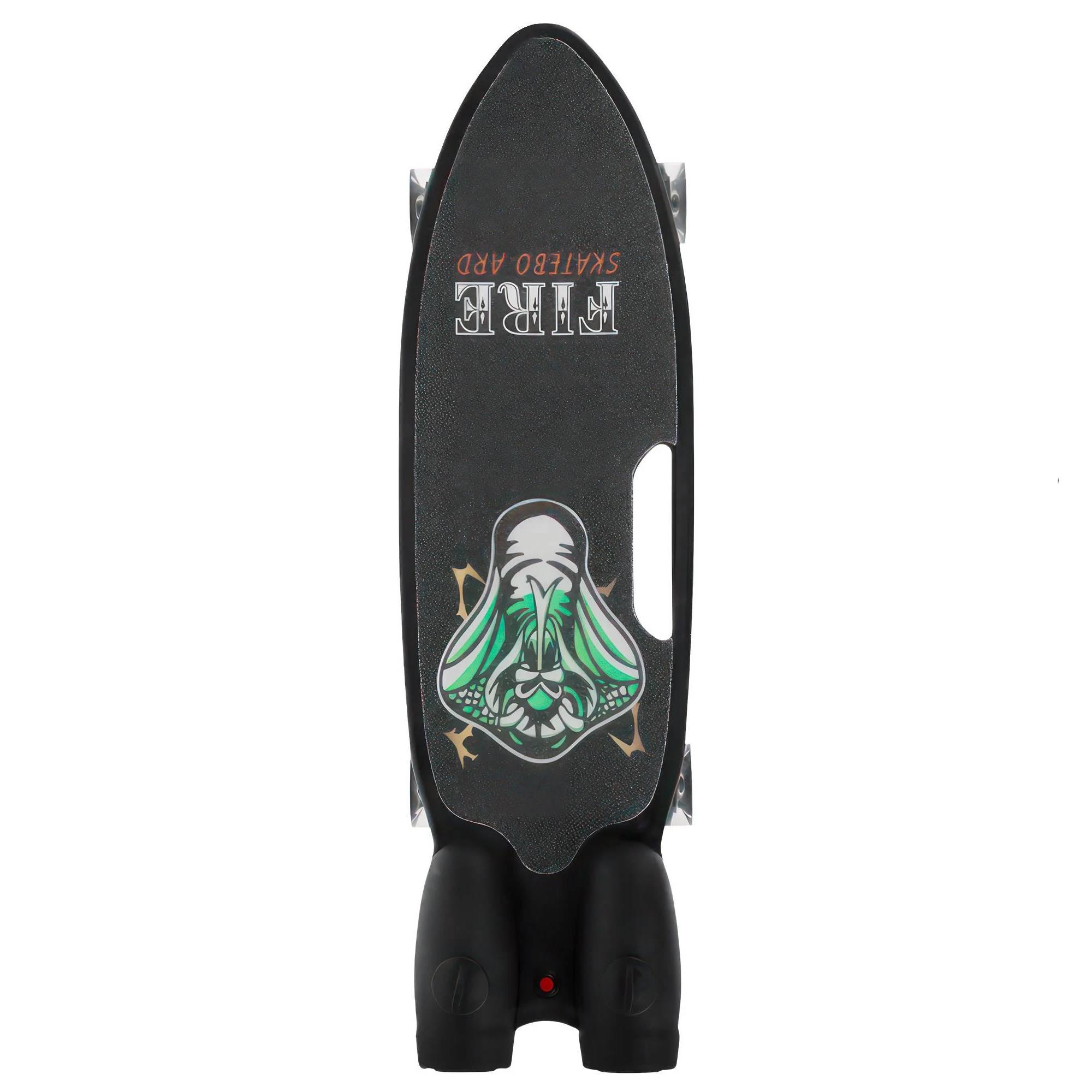 Скейтборд з ефектом диму колеса зі світловими та музичними ефектами Fire Skatebo Art Чорний (НКП) - фото 1