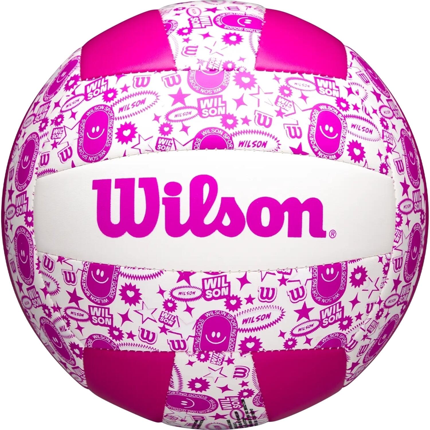 М'яч для пляжного волейболу Wilson STAMP р. 5 Рожево-білий (WV4007503XBOF)