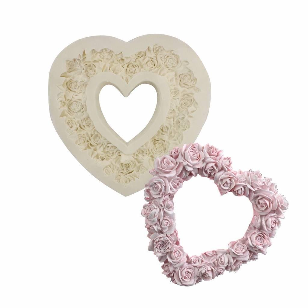 Молд силіконовий Серце з троянд 13×13 см (60a01835)