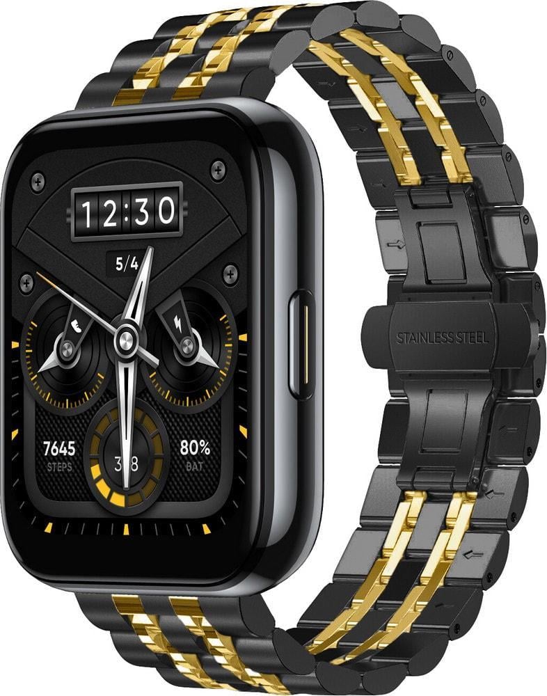 Браслет металлический Spinye Line для Realme Watch 2/2 Pro Black Gold (37278-02)
