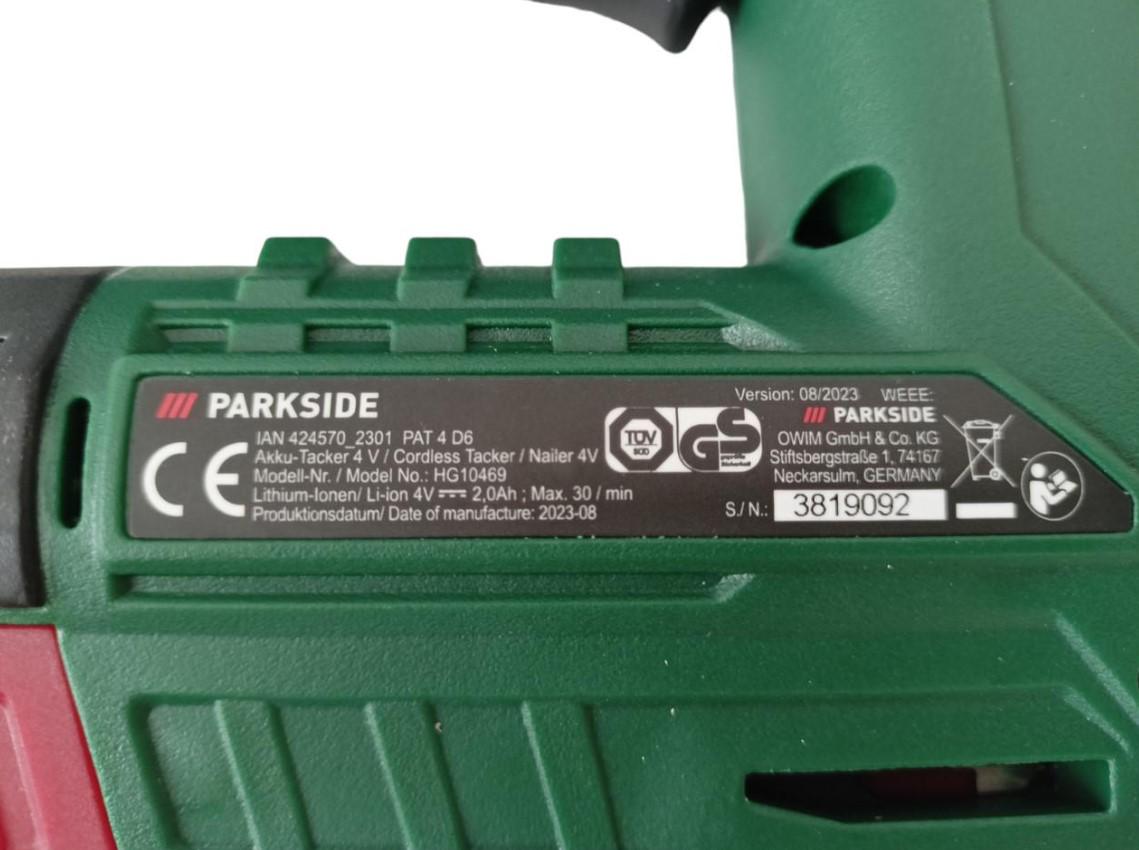 Степлер аккумуляторный PARKSIDE PAT 4 D6 4 В 2000 А-ч (23759670) - фото 7