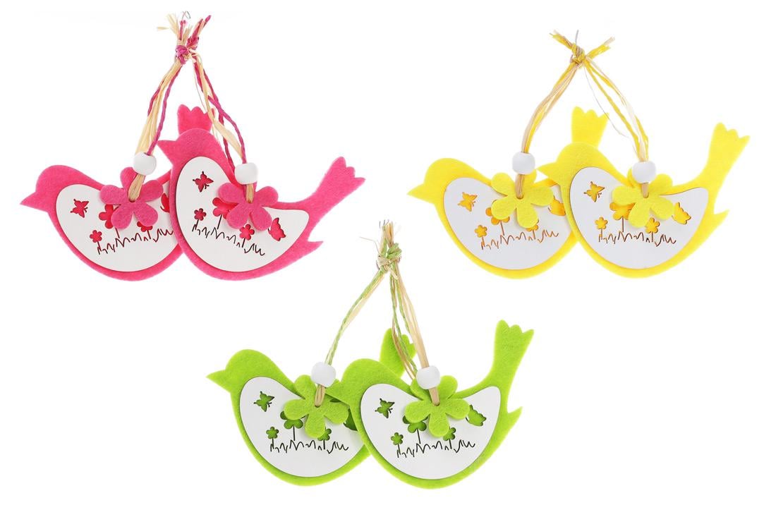 Декорация пасхальная на подвесе BonaDi Птичка 12 шт. (781-901)