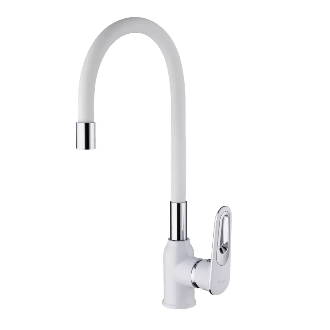 Смеситель для кухни Frap F4049 с гибким изливом Белый/Хром (SE01033736)