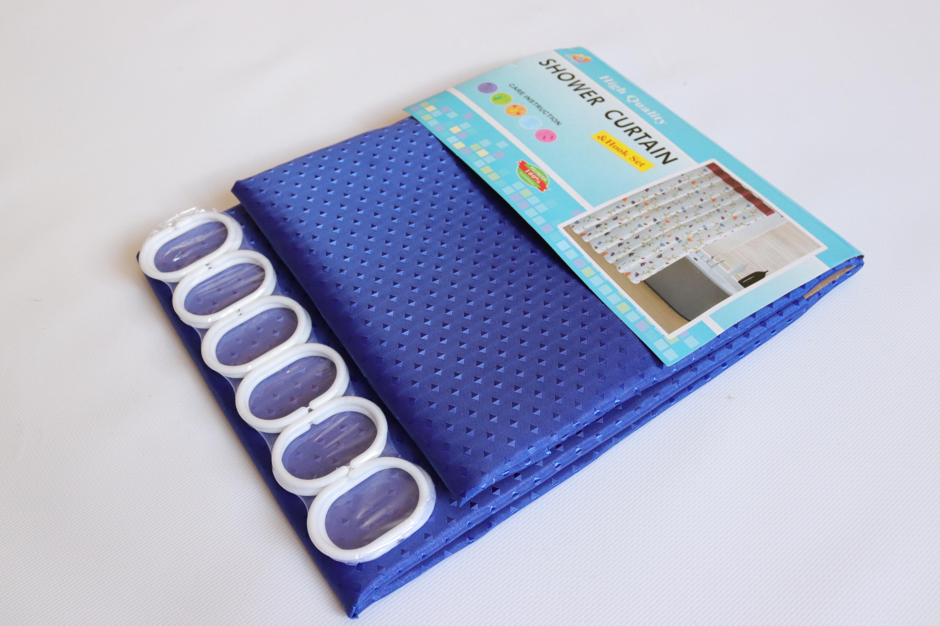 Шторка для ванной однотонная 180x180 см Темно-синий (5214/darkblue)