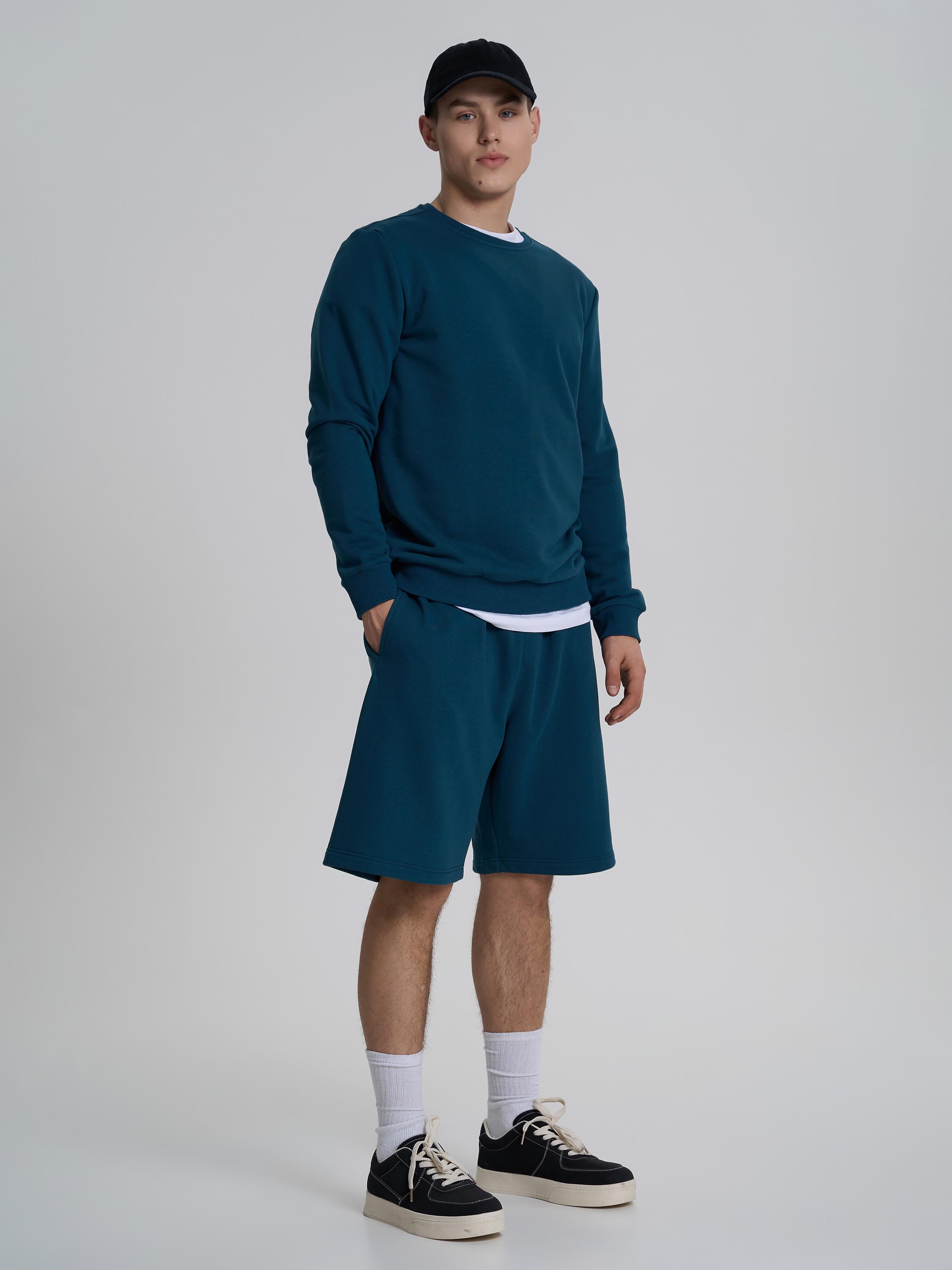 Свитшот мужской базовый ROZA 210542 M Сине-зеленый (4824005724183) - фото 2 Свитшот мужской базовый ROZA 210542 M Сине-зеленый (4824005724183) - фото 2