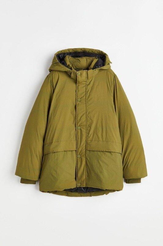 Куртка для мальчика H&M Padded Nylon Parka 170 см Хаки (271092766) - фото 4