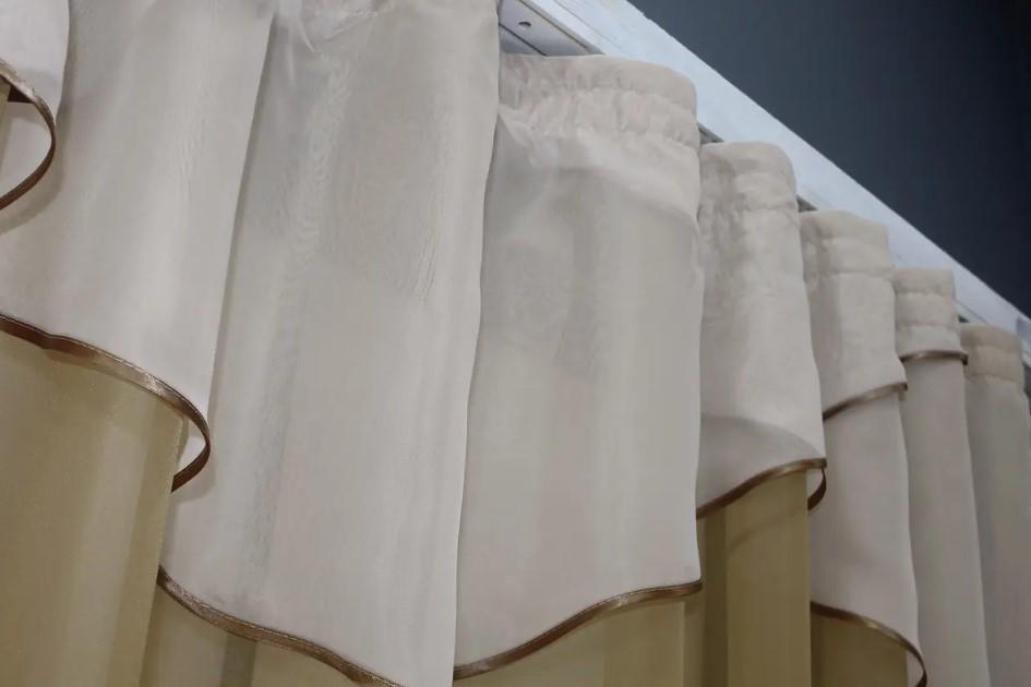 Гардина кухонная с аркой/ламбрекеном 270х170 см Темно-бежевый/Белый (025к) - фото 4 Гардина кухонная с аркой/ламбрекеном 270х170 см Темно-бежевый/Белый (025к) - фото 4