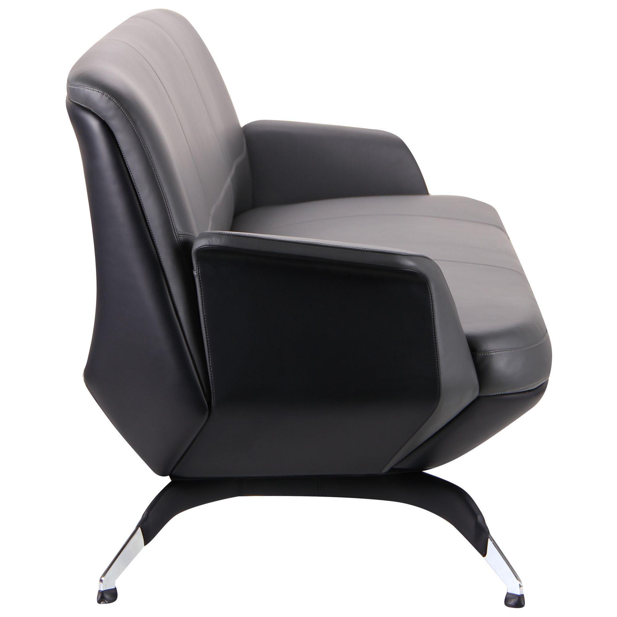 Диван AMF Absolute Grey/Black в офис/квартиру 780х1840х730 сталь/кожа Хром/Серый - фото 3 Диван AMF Absolute Grey/Black в офис/квартиру 780х1840х730 сталь/кожа Хром/Серый - фото 3