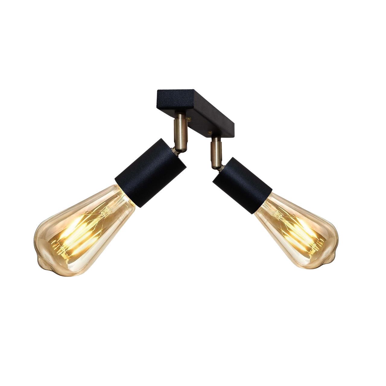 Светильник спот MSK ELECTRIC Asket с поворотным механизмом под две лампы Е27 Черный (NL 1222-2) - фото 3 Светильник спот MSK ELECTRIC Asket с поворотным механизмом под две лампы Е27 Черный (NL 1222-2) - фото 3