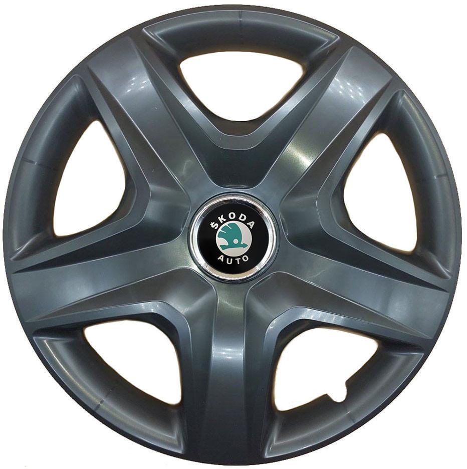 Комплект колпаков SJS R16 для Skoda Зеленый 418 4 шт. Черный (107337)