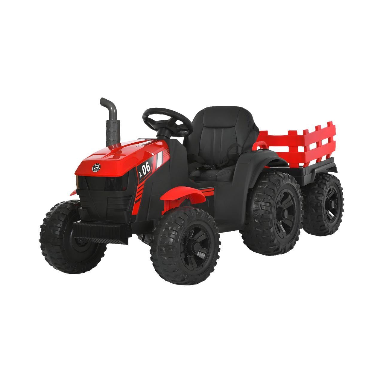 Детский электротрактор Bambi Racer M6295EBLR-3 с прицепом 2 мотора 45W 12V 9AH пульт 2.4G колеса EVA кожа Красный (38320891)
