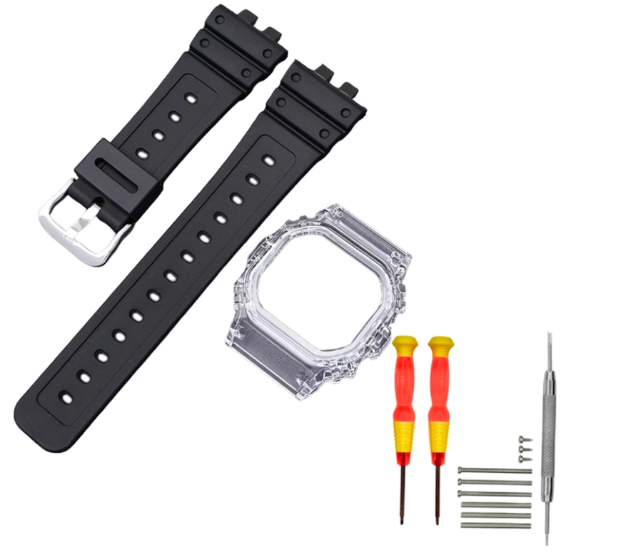 Ремінець і безель рант для Casio G-Shock GMW-B5000 Black Transp SI (3857) Ремінець і безель рант для Casio G-Shock GMW-B5000 Black Transp SI (3857)